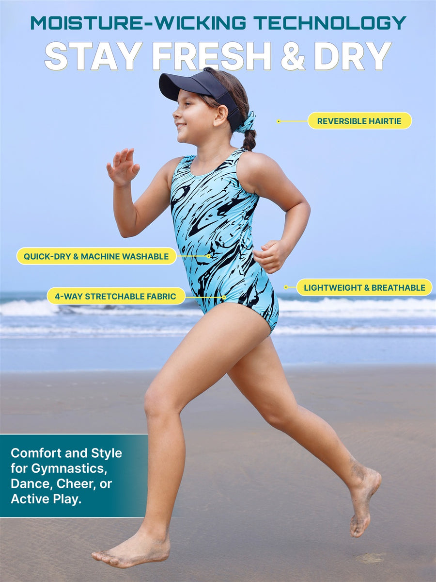 Essenclo girls gymnastics leotard, shorts and sports bra 4-piece set (photo 3)