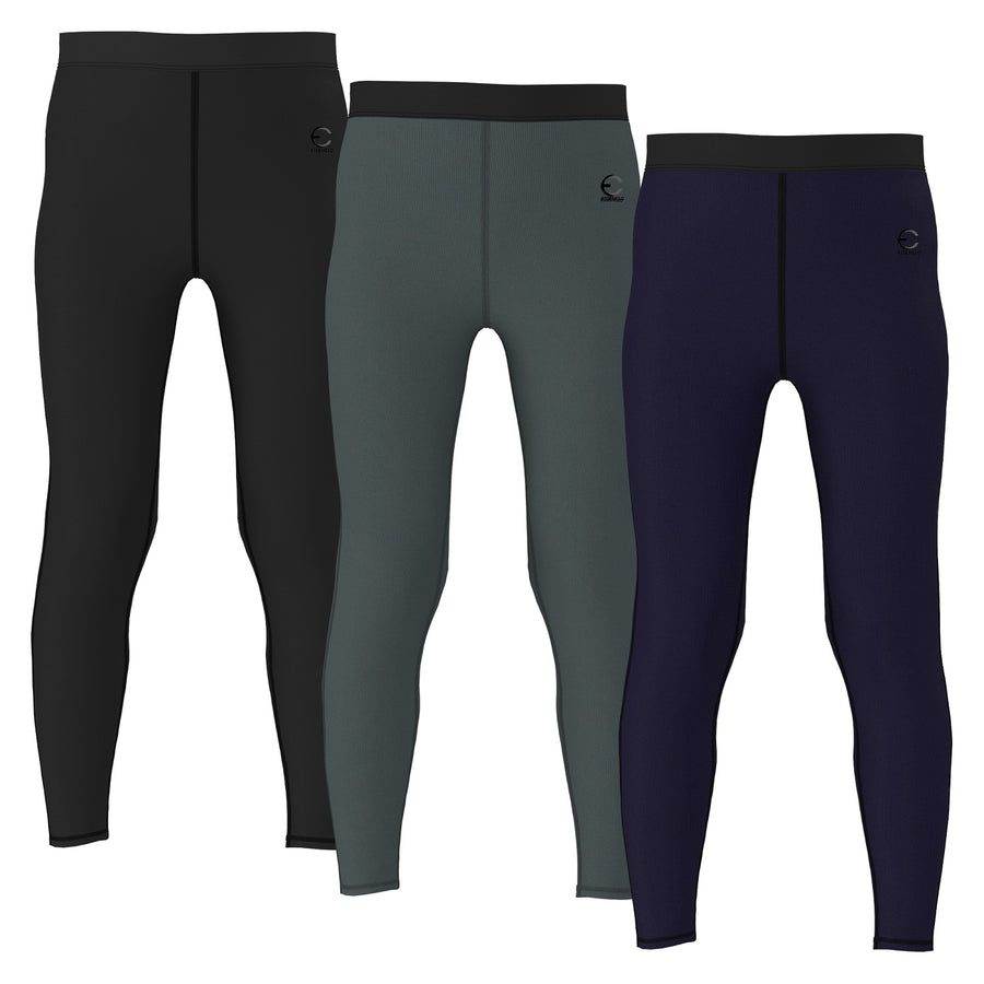 Essenclo boys compression base layer pants 3-pack, black/gray/navy