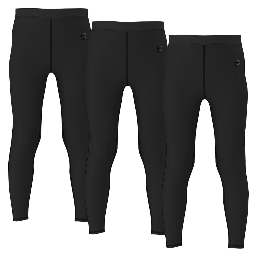 Essenclo boys compression base layer pants 3-pack, black