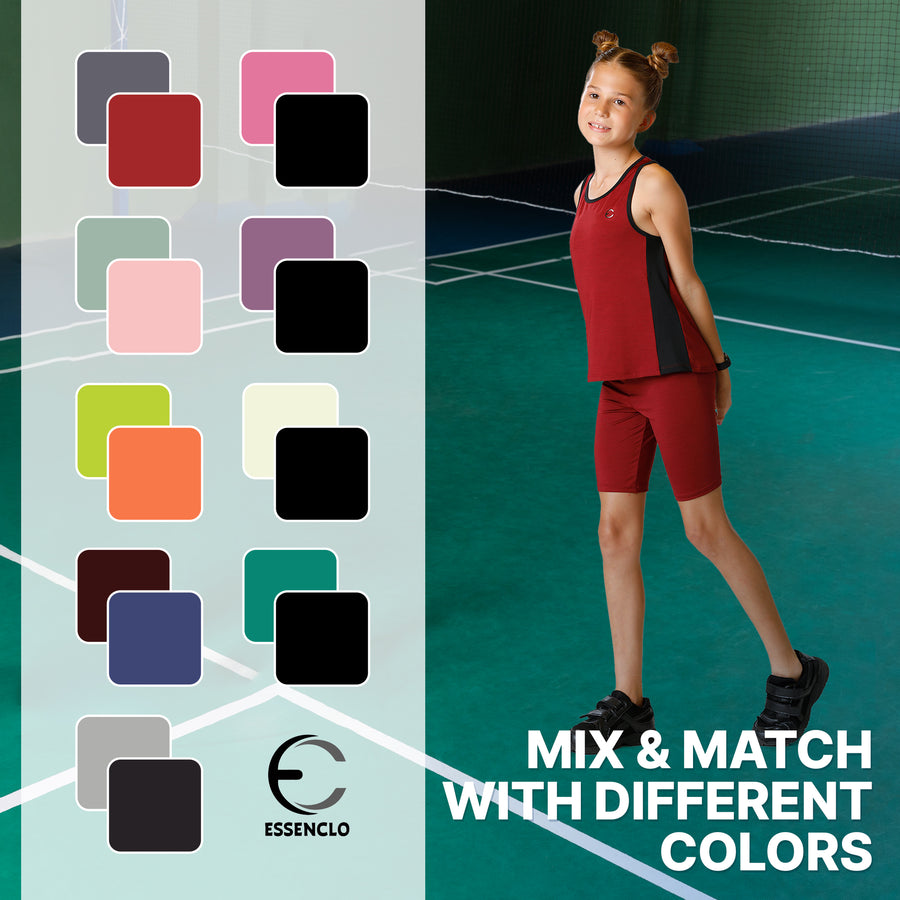 Essenclo girls racerback tank top and bike shorts 2-piece set, soft pink (photo 7)