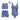 Essenclo girls gymnastics leotard, shorts and sports bra 4-piece set, royal blue / lavender (s2)