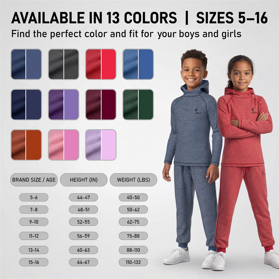 Essenclo kids reversible hoodie and jogger pants sweatsuit set, heather caribbean blue (photo 7)