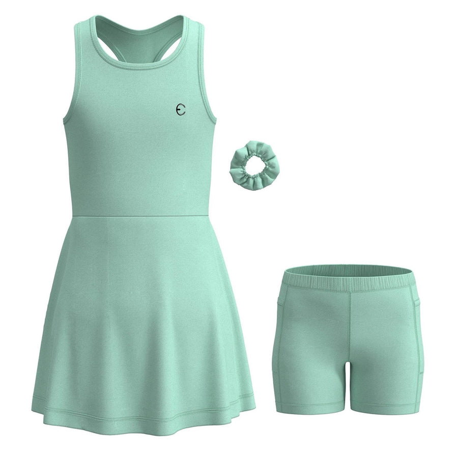 Essenclo girls tennis and golf dress with shorts 3-piece set, mint green