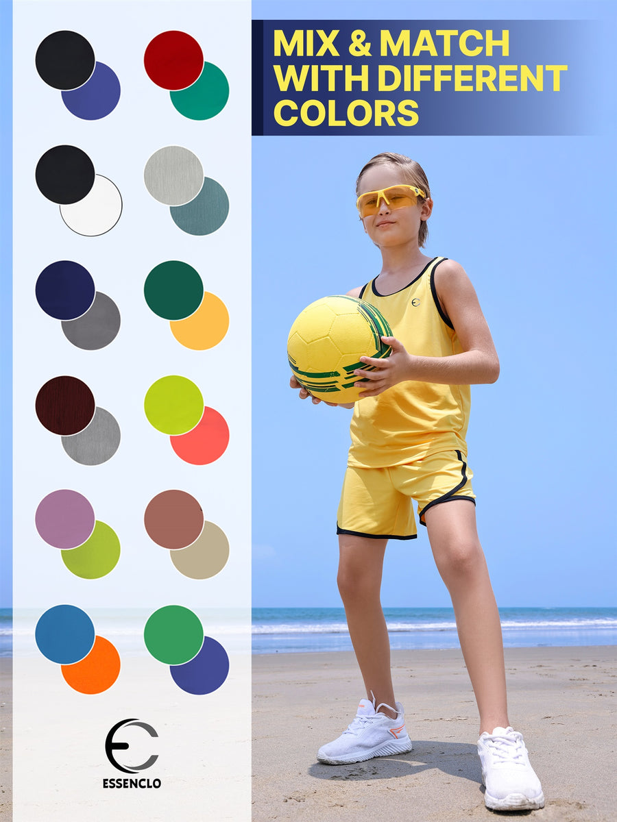 Essenclo boys athletic tank top and shorts 2-piece set, red (photo 7)