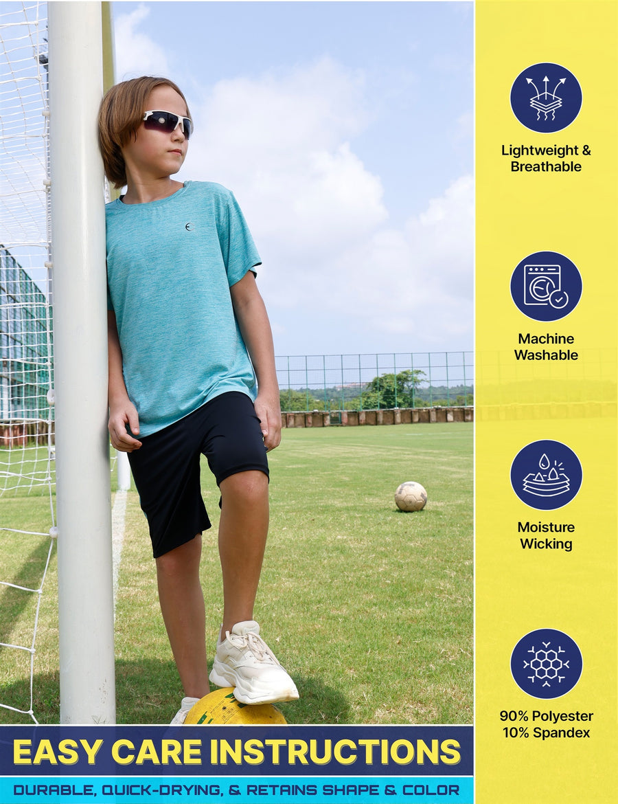 Essenclo boys athletic T-shirt and shorts 2-piece set, marl gray black (photo 5)