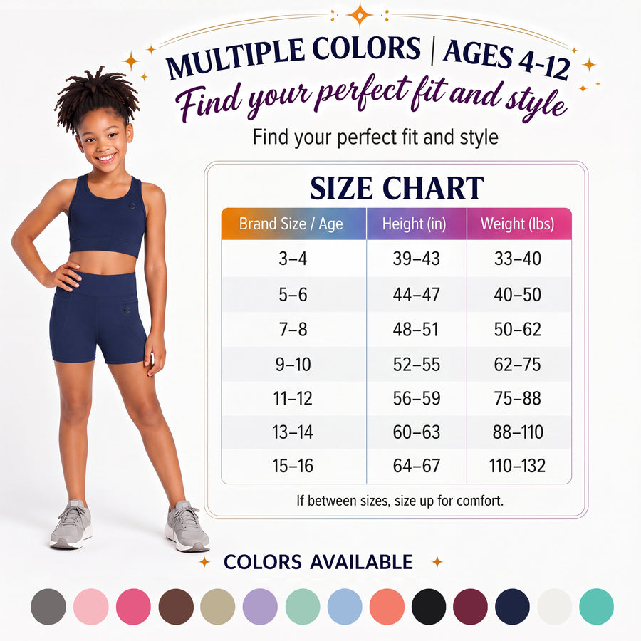 Essenclo girls high waisted biker shorts with pockets 3-pack, brown / black / gray (photo 7)