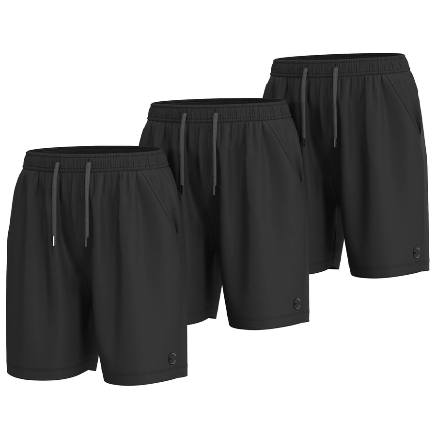Essenclo boys basketball shorts with pockets 3-pack, black