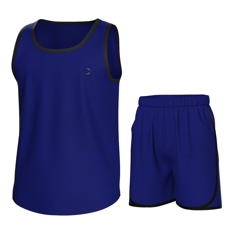 Essenclo boys athletic tank top and shorts 2-piece set, royal blue