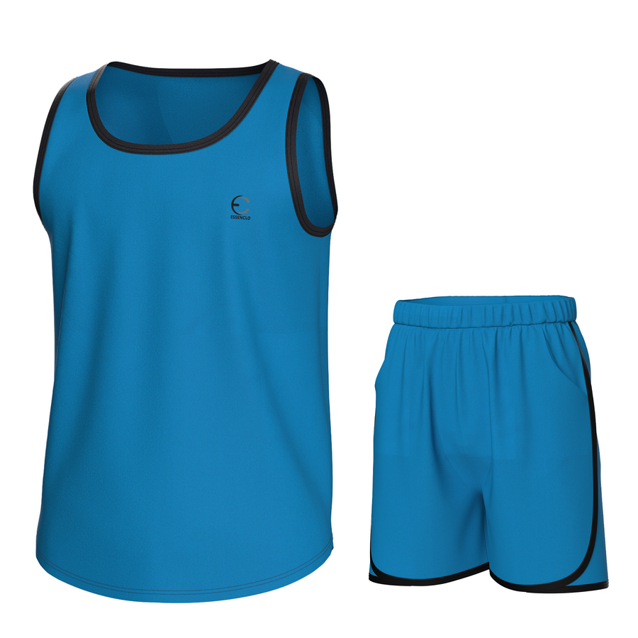 Essenclo boys athletic tank top and shorts 2-piece set, turquoise