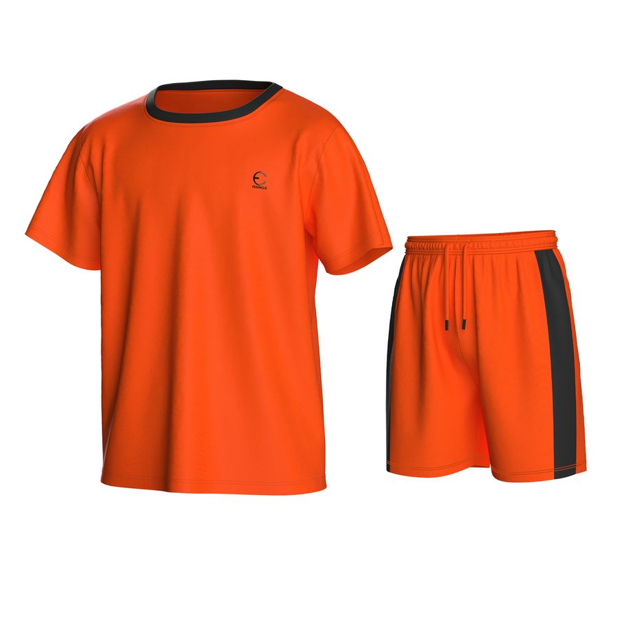 Essenclo boys athletic T-shirt and shorts 2-piece set, orange