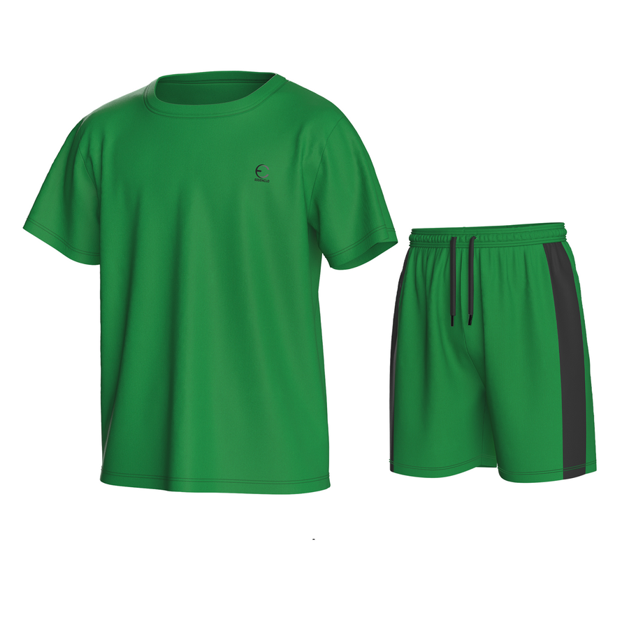 Essenclo boys athletic T-shirt and shorts 2-piece set, kelly green